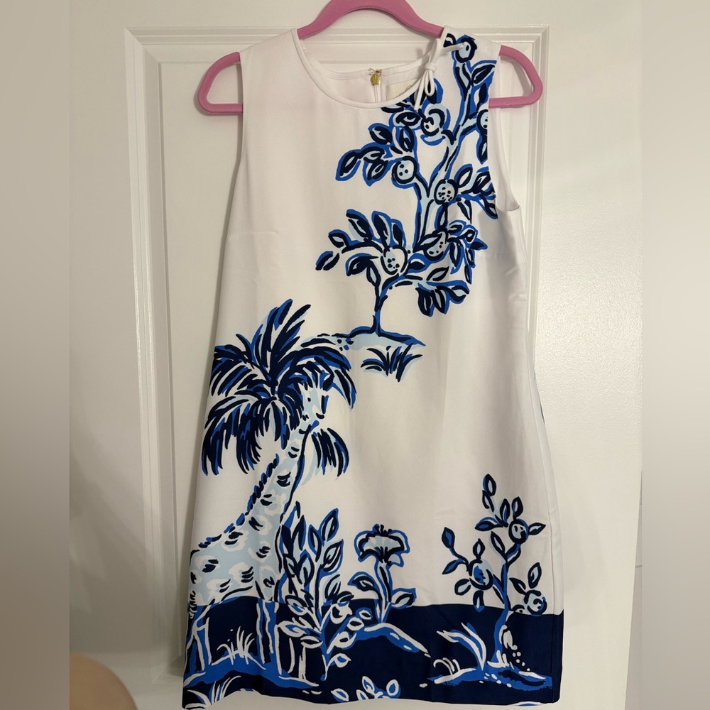 Lilly Pulitzer Julienne Shift Dress Resort White Tall Tales Size 8 NWT